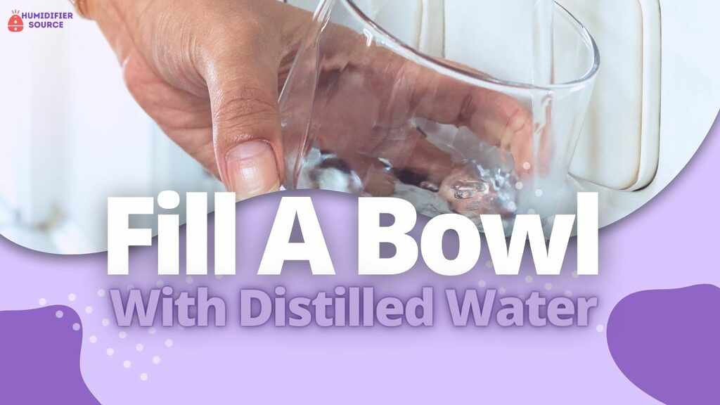 Filling distilled water in a glass