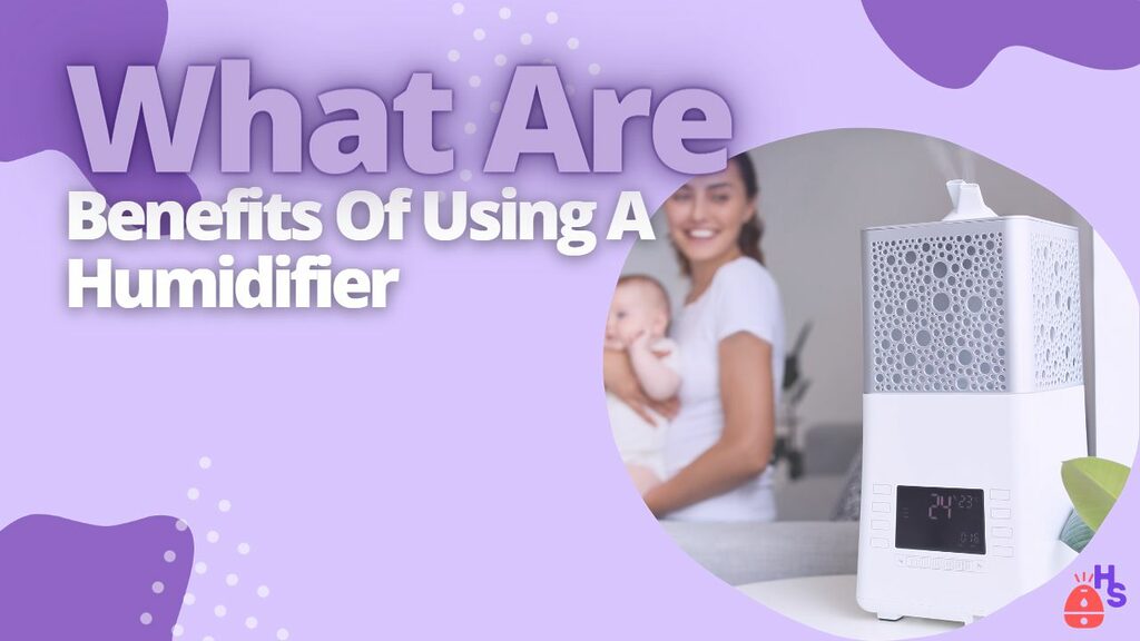 A mom and a child next to a humidifier